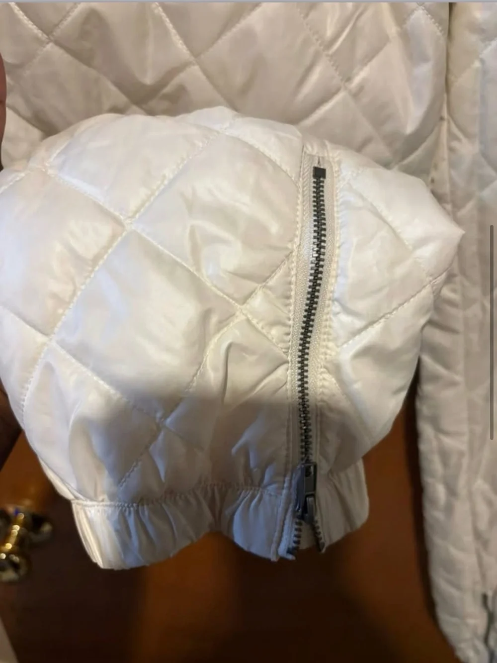 White Quilted Drawstring Jogger Pants